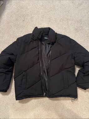 Fashion Nova Men's Black Quilted Puffer Jacket